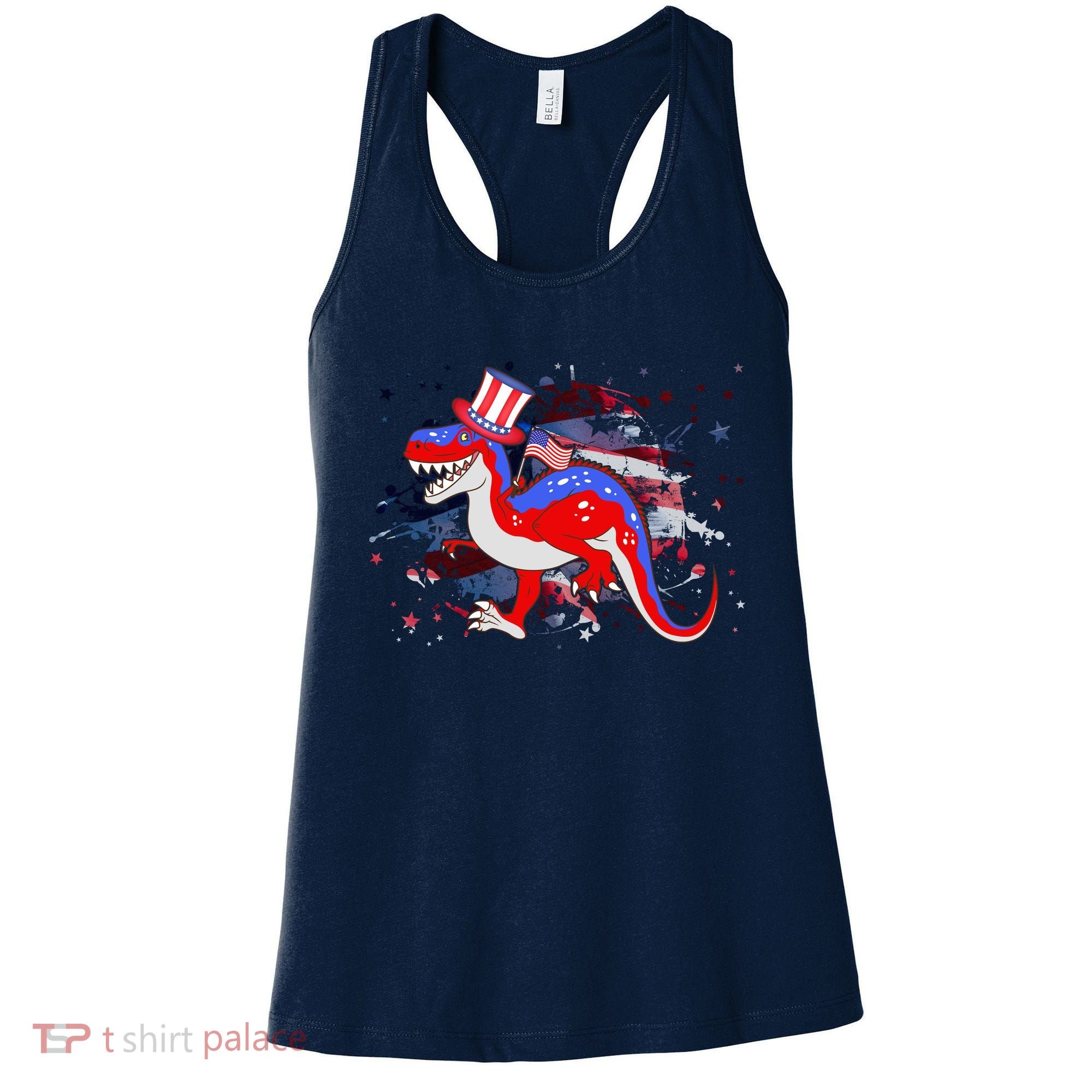 USA Patriotic Presidential Dinosaur Women's Tank Top