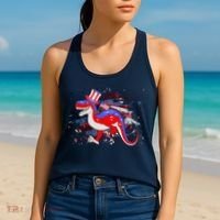 USA Patriotic Presidential Dinosaur Women's Tank Top thumb 2