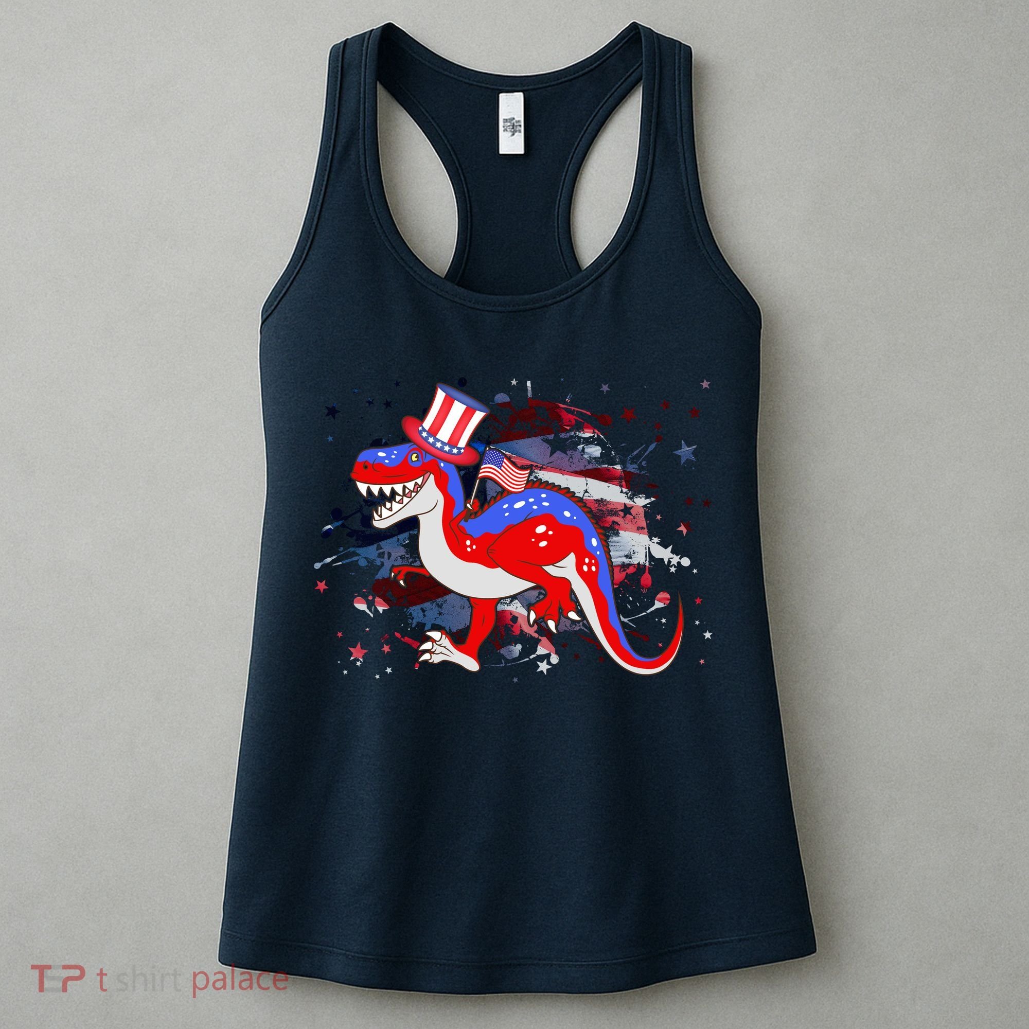 USA Patriotic Presidential Dinosaur Women's Tank Top