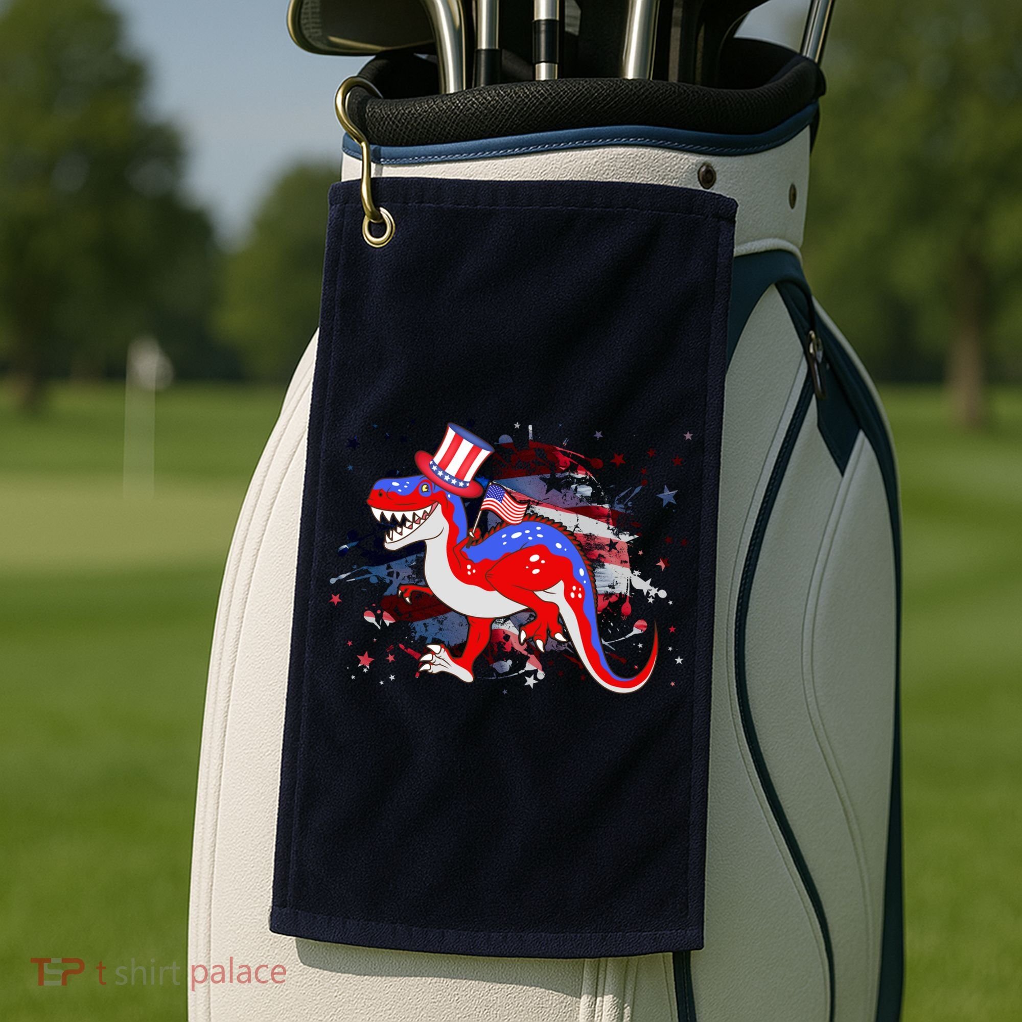 USA Patriotic Presidential Dinosaur Golf Towel