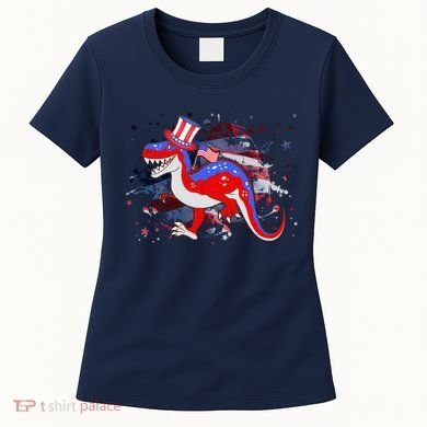 USA Patriotic Presidential Dinosaur Women's T-Shirt