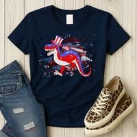 USA Patriotic Presidential Dinosaur Women's T-Shirt thumb 3