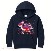 USA Patriotic Presidential Dinosaur Kids Hoodie thumb 0