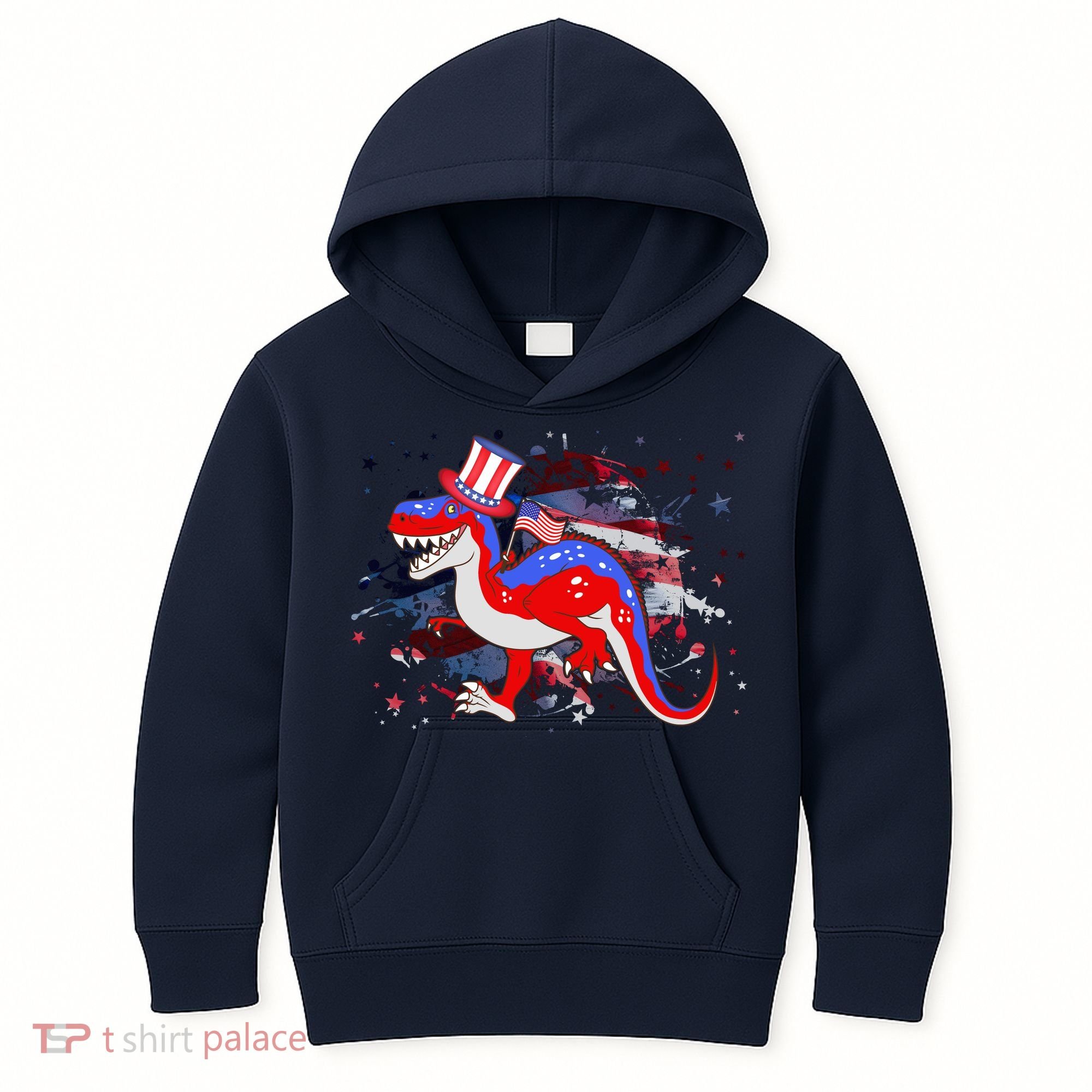 USA Patriotic Presidential Dinosaur Kids Hoodie
