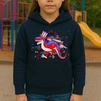 USA Patriotic Presidential Dinosaur Kids Hoodie thumb 3