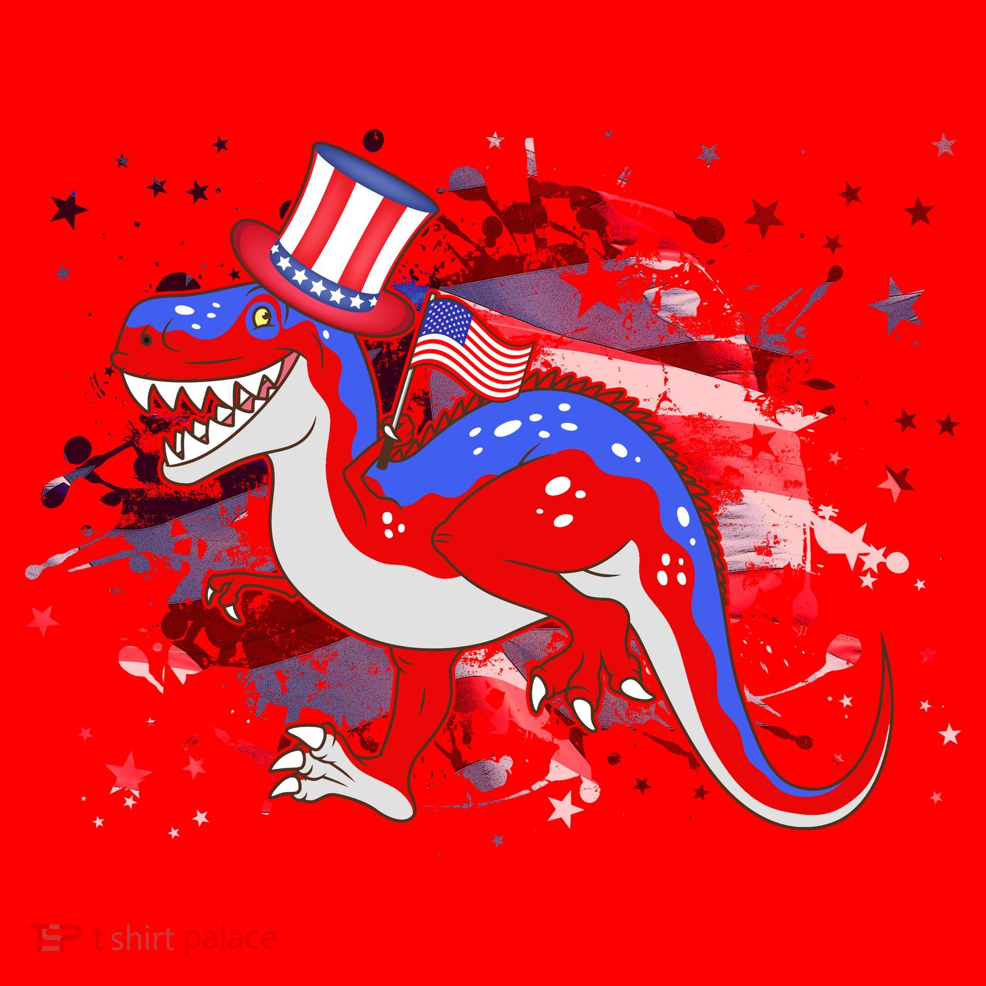 USA Patriotic Presidential Dinosaur Santa Hat