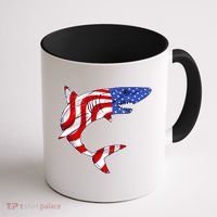 USA Patriotic Shark Coffee Mug thumb 1