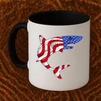 USA Patriotic Shark Coffee Mug thumb 2