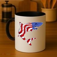 USA Patriotic Shark Coffee Mug thumb 4