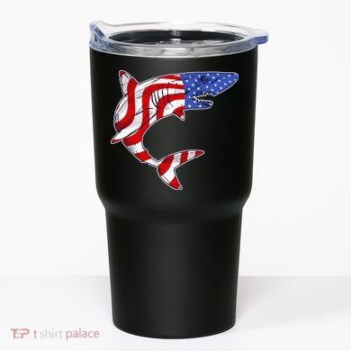 USA Patriotic Shark Tumbler
