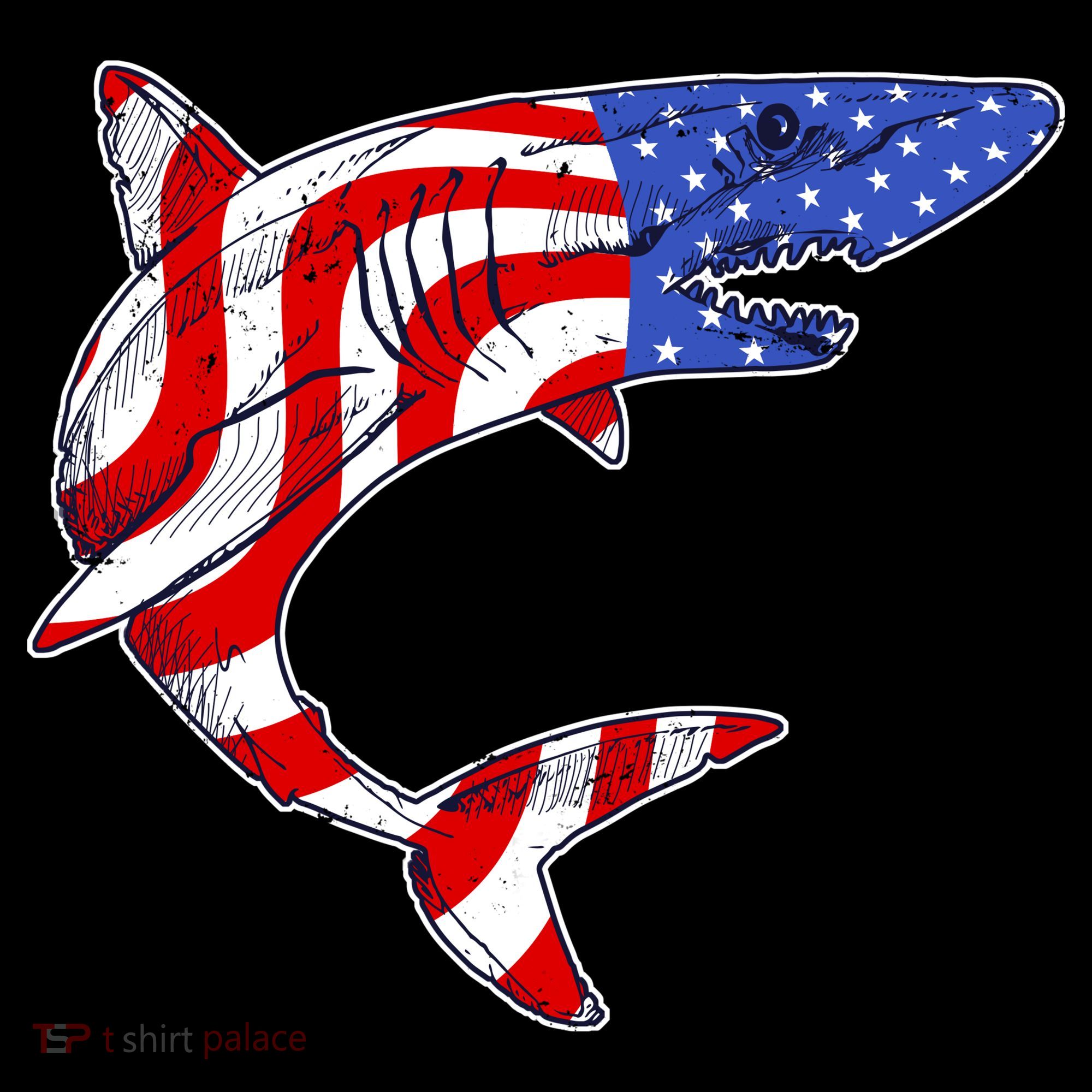 USA Patriotic Shark Ornament