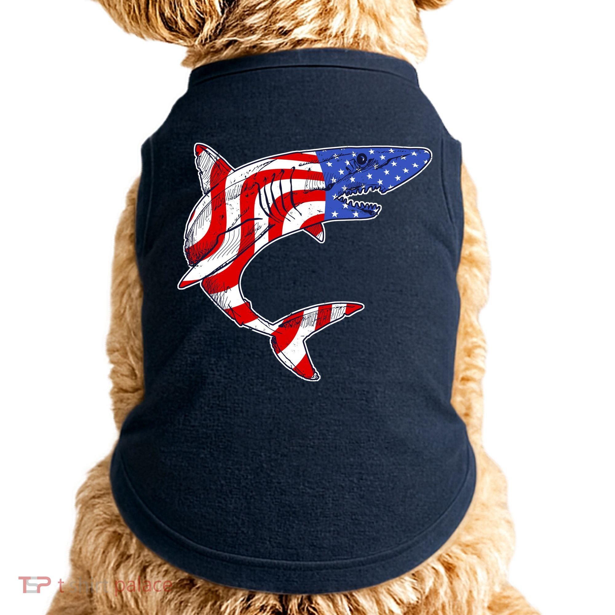 USA Patriotic Shark Doggie Tank