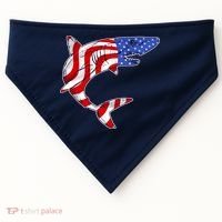USA Patriotic Shark USA-Made Doggie Bandana thumb 0