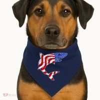 USA Patriotic Shark USA-Made Doggie Bandana thumb 1