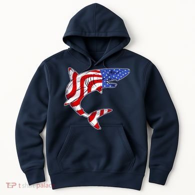 USA Patriotic Shark Hoodie