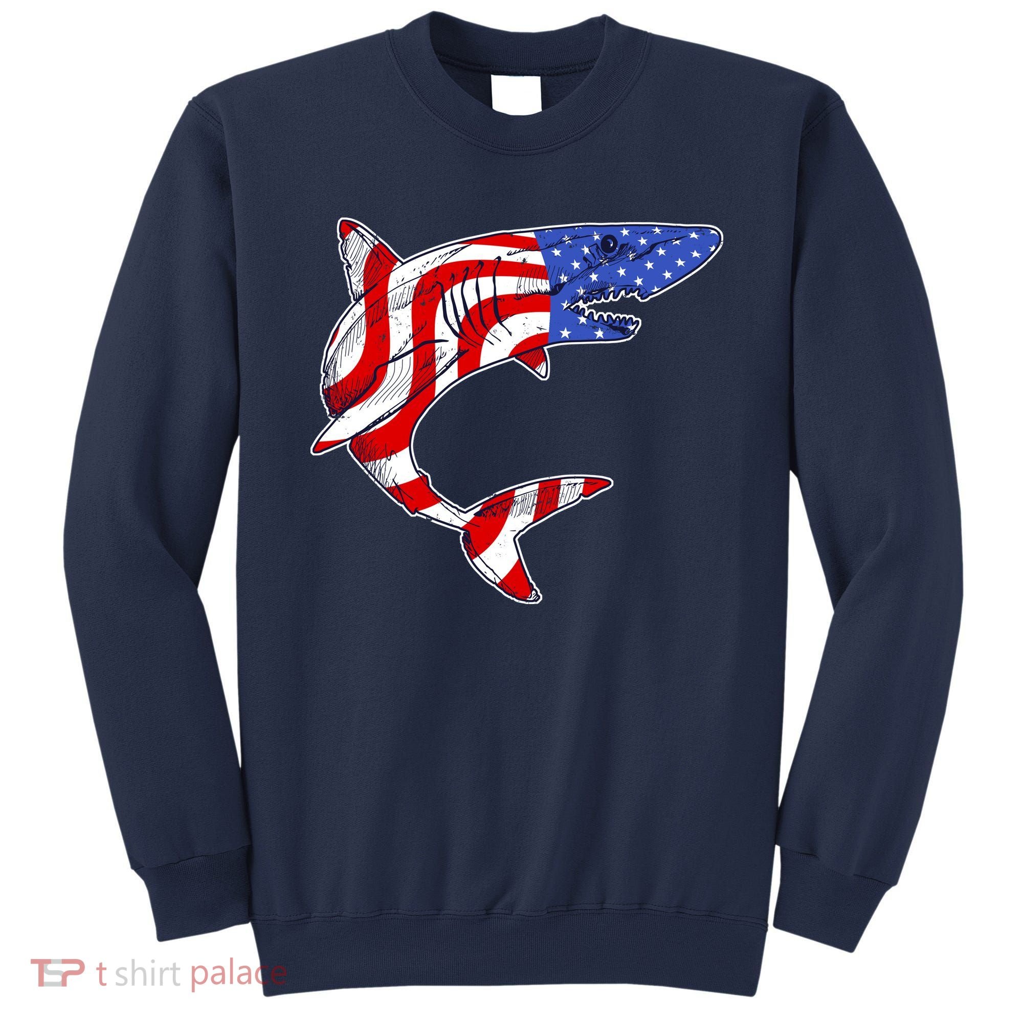 USA Patriotic Shark Sweatshirt