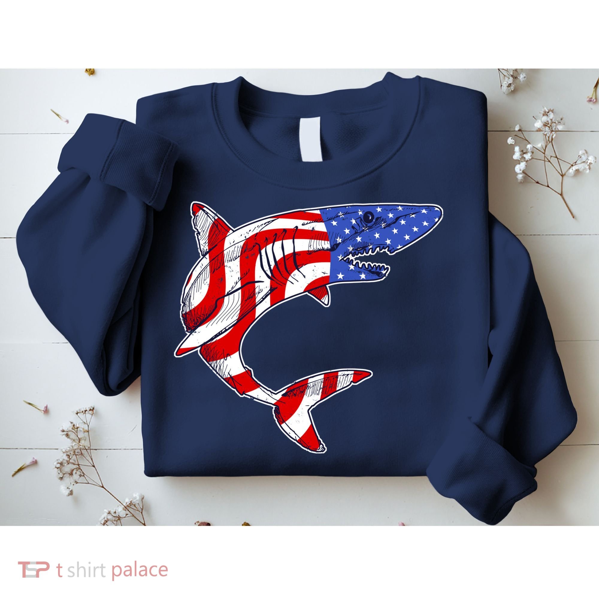 USA Patriotic Shark Sweatshirt