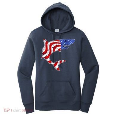 USA Patriotic Shark Women's Hoodie