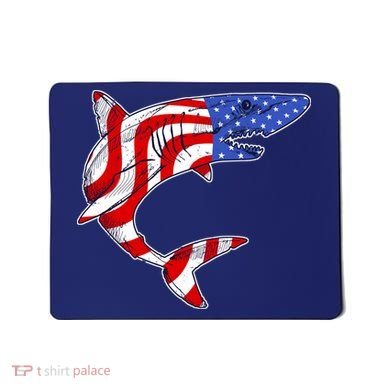 USA Patriotic Shark Mousepad