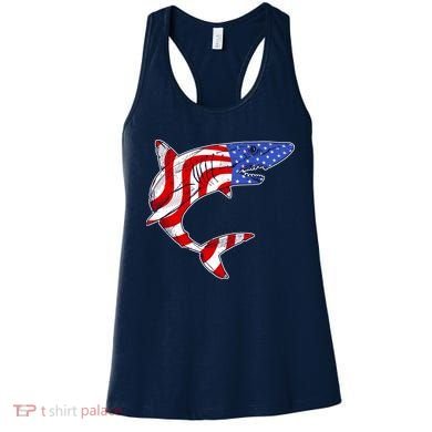 USA Patriotic Shark Women's Tank Top