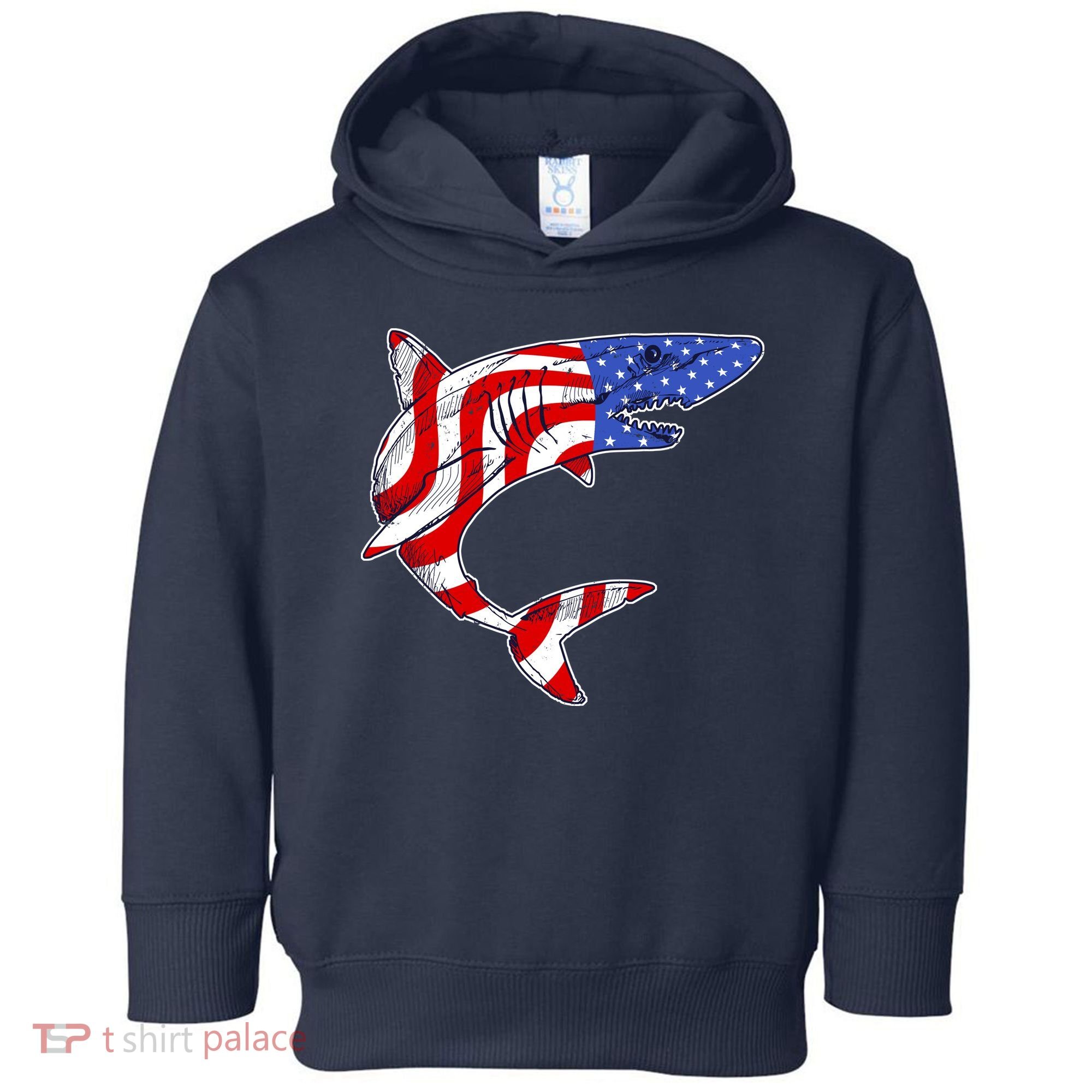 USA Patriotic Shark Toddler Hoodie