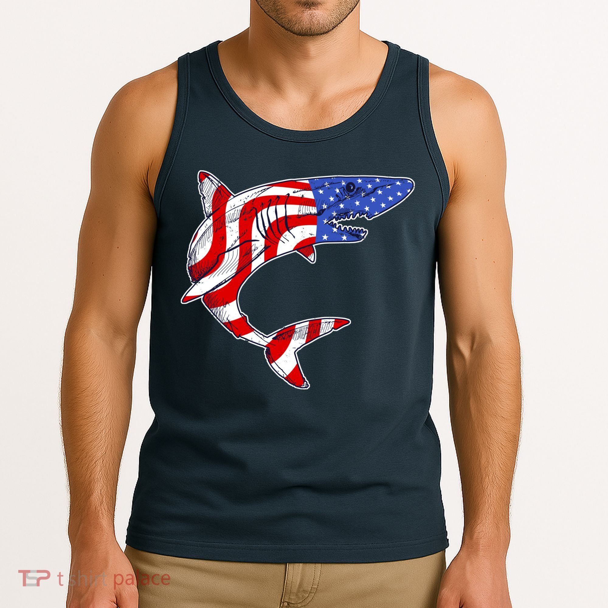 USA Patriotic Shark Tank Top