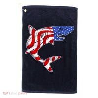 USA Patriotic Shark Golf Towel thumb 0