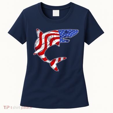 USA Patriotic Shark Women's T-Shirt
