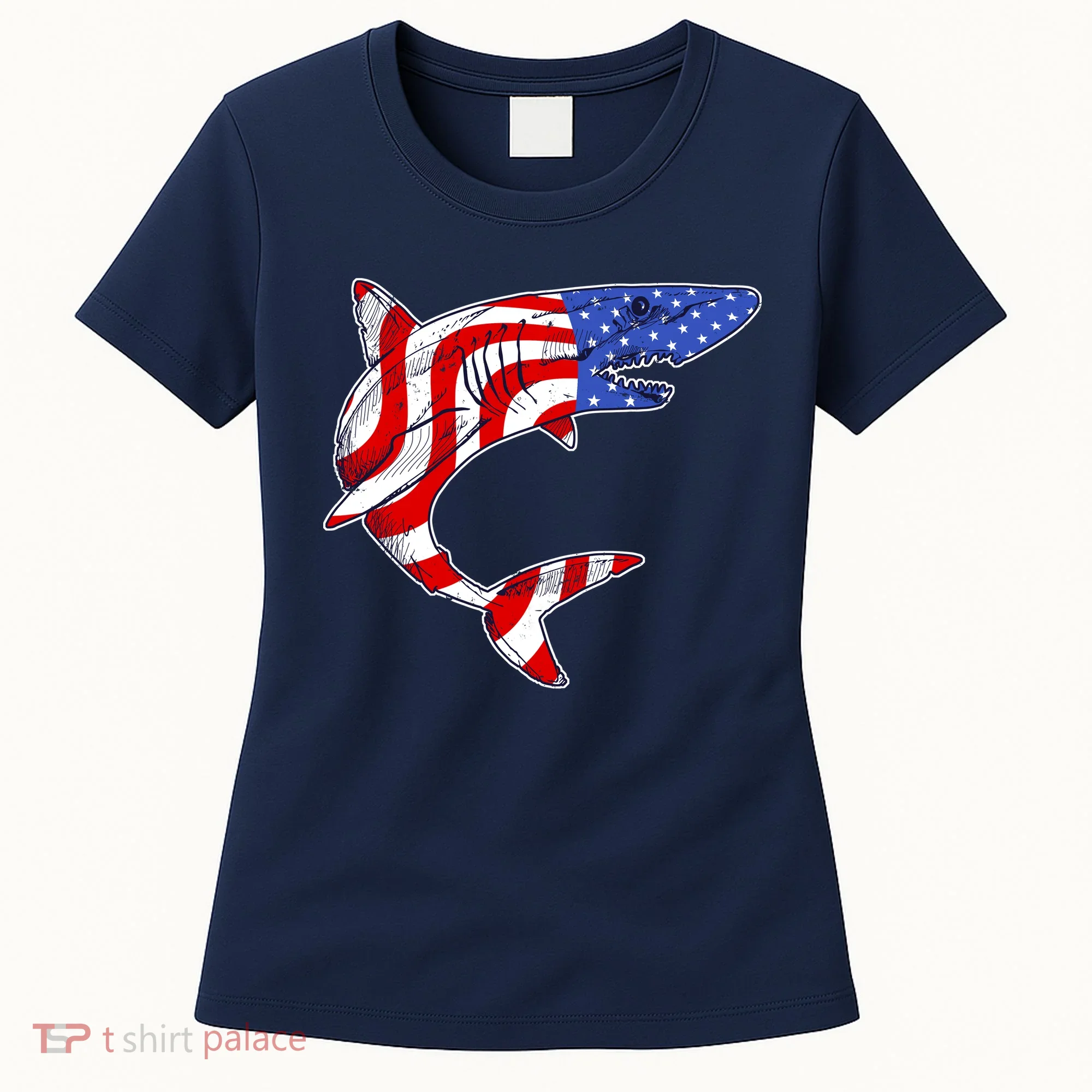USA Patriotic Shark Women's T-Shirt