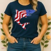 USA Patriotic Shark Women's T-Shirt thumb 2