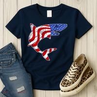 USA Patriotic Shark Women's T-Shirt thumb 3