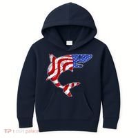 USA Patriotic Shark Kids Hoodie thumb 0