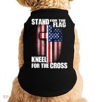 USA Patriotic Stand For The Flag Kneel For The Cross Doggie Tank thumb 0