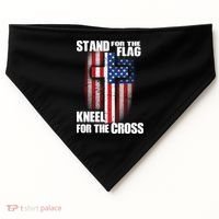 USA Patriotic Stand For The Flag Kneel For The Cross USA-Made Doggie Bandana thumb 0