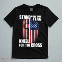 USA Patriotic Stand For The Flag Kneel For The Cross T-Shirt thumb 5