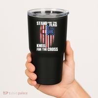 USA Patriotic Stand For The Flag Kneel For The Cross Tumbler thumb 2