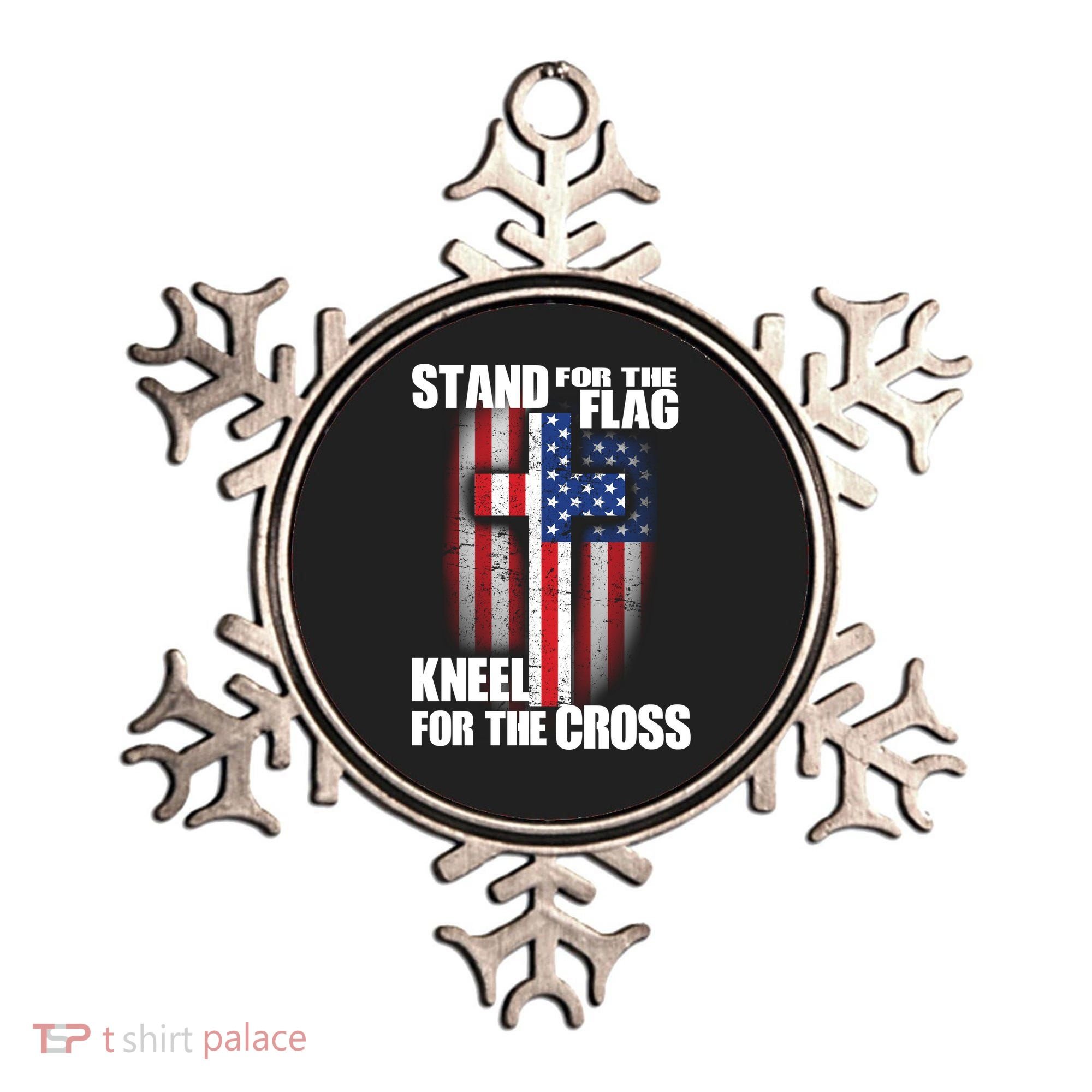 USA Patriotic Stand For The Flag Kneel For The Cross Ornament