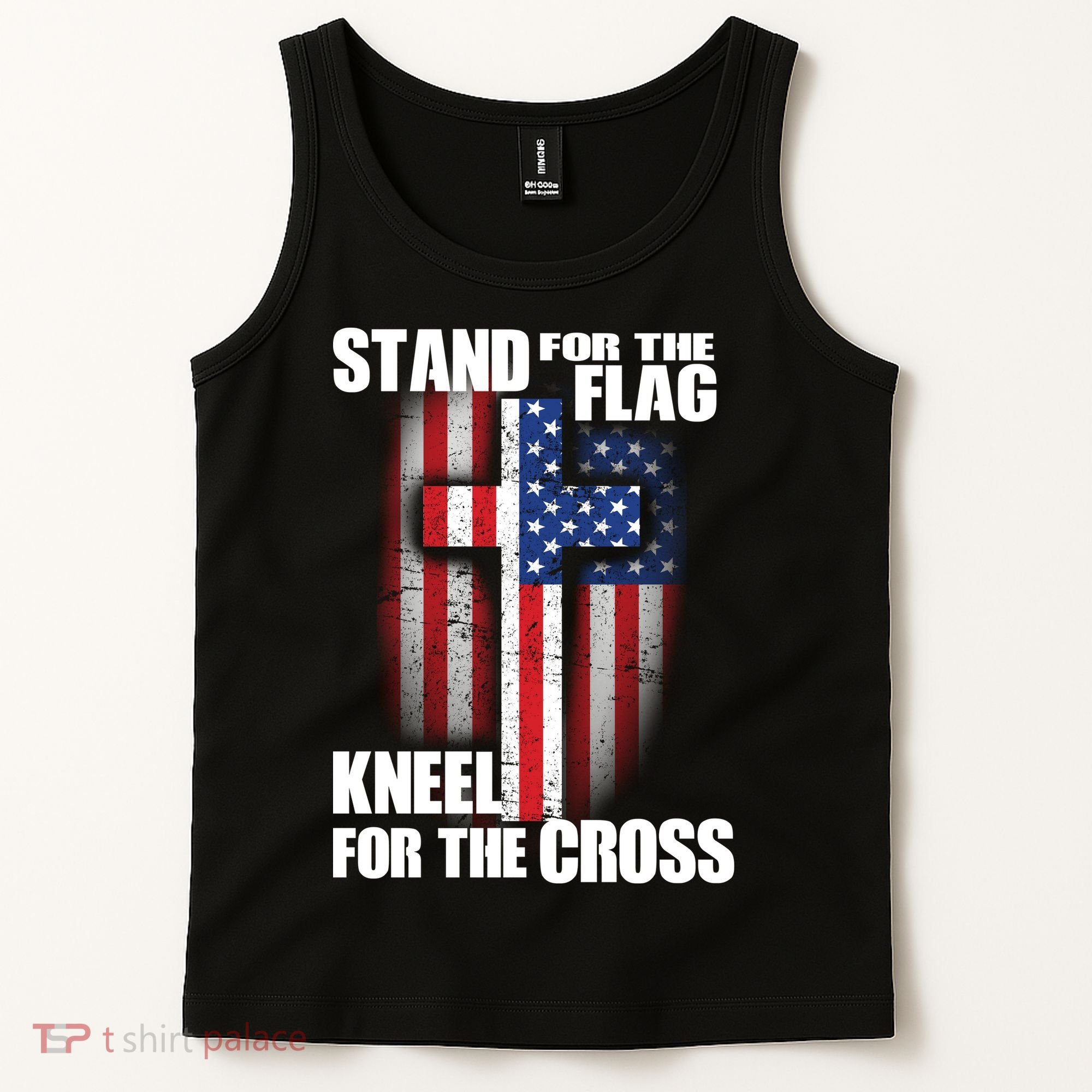 USA Patriotic Stand For The Flag Kneel For The Cross Tank Top