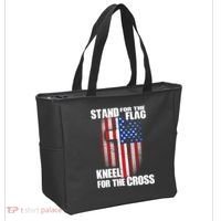 USA Patriotic Stand For The Flag Kneel For The Cross Tote Bag thumb 2