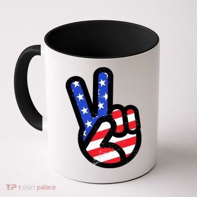 USA Peace Sign Coffee Mug