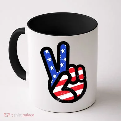 USA Peace Sign Coffee Mug