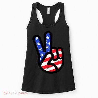 USA Peace Sign Women's Tank Top