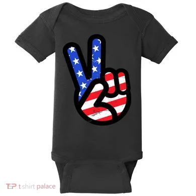 USA Peace Sign Baby Bodysuit