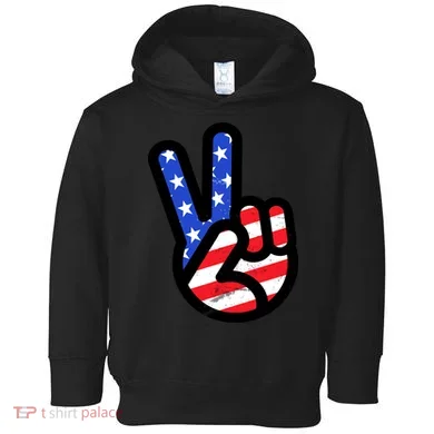 USA Peace Sign Toddler Hoodie