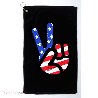 USA Peace Sign Golf Towel