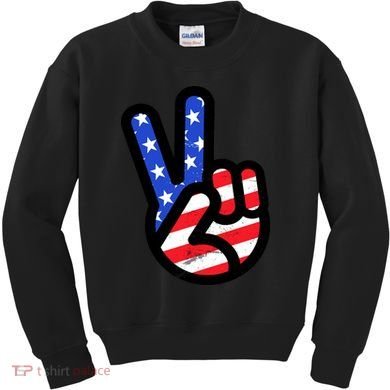 USA Peace Sign Kids Sweatshirt