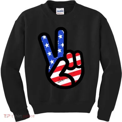 USA Peace Sign Kids Sweatshirt