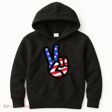 USA Peace Sign Kids Hoodie