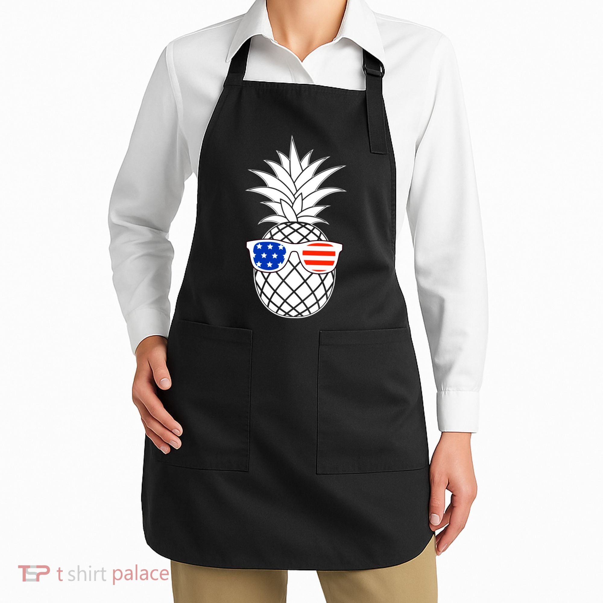 USA Pineapple With Sunglasses Apron