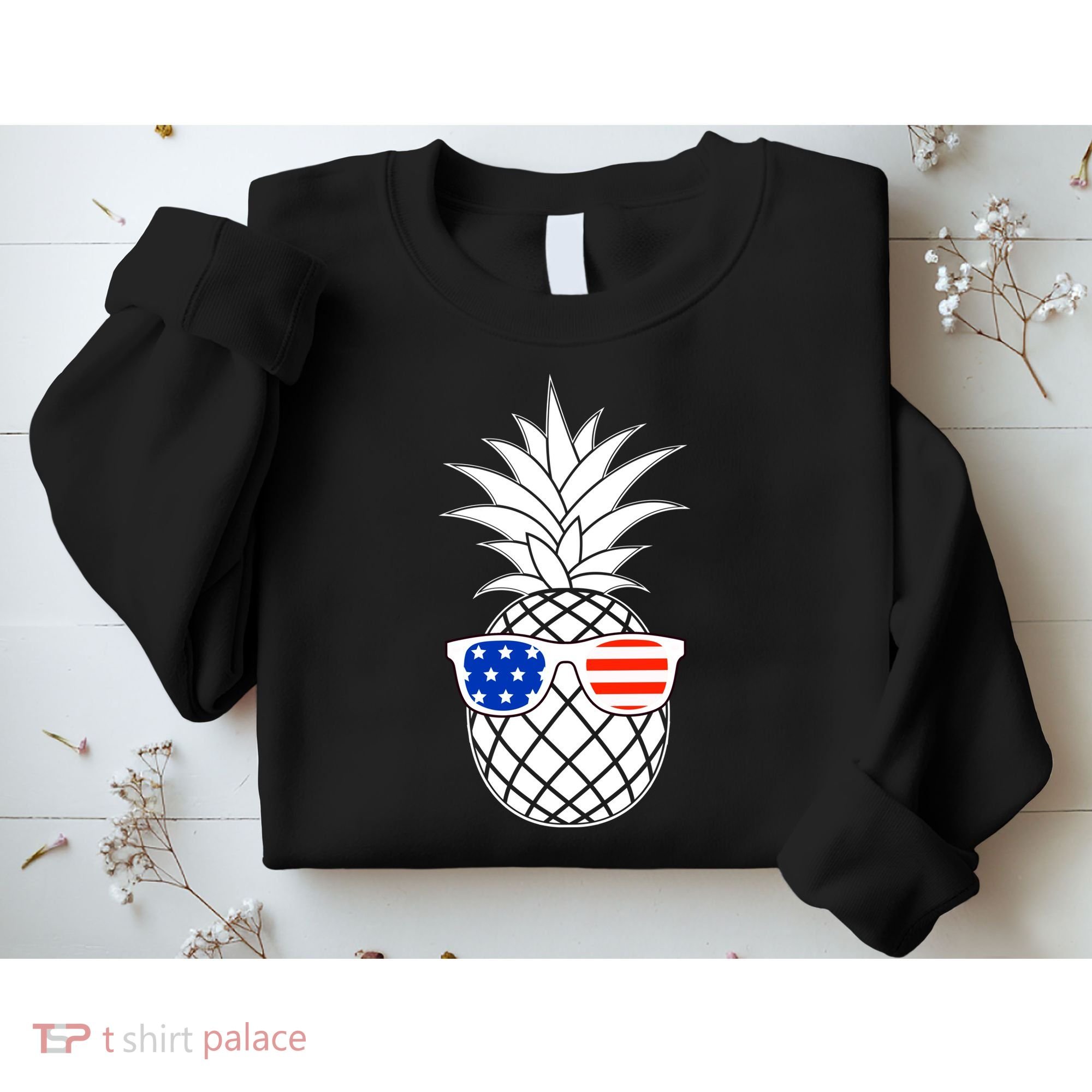 USA Pineapple With Sunglasses Sweatshirt